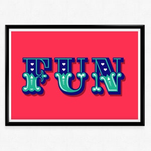 Fun Print / Tipografia Poster / Circus Art / Wall Decor / Home Decor / Wall Art / Gallery Wall / Per la casa