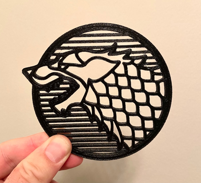Game of Thrones inspired Flexible Rubber Coaster House Stark 3D Printed Coaster