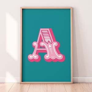 Impresión de letras / Cualquier letra disponible / Póster de tipografía del alfabeto / Arte circense / Decoración de pared / Decoración del hogar / Arte de pared / Pared de galería / Para el hogar