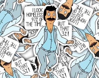 Bob’s Burgers inspired Bob Belcher Water Resistant  Vinyl Sticker