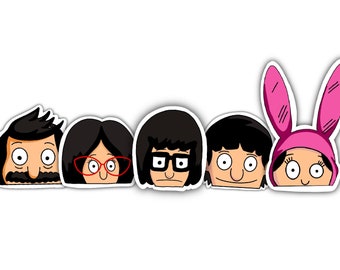 Bob's Burgers Waterproof Vinyl Sticker: Belcher Family Decal