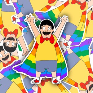 Bob’s Burgers inspired PRIDE Collection GENE  Water Resistant  Vinyl Sticker