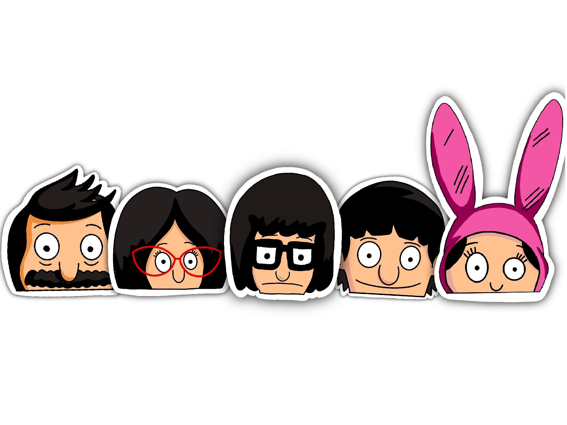 Bob's Burgers Family Vinyl Decal - 6x2 Inch Window Or Wall Sticker, Removable, Weather Resistant - View #5