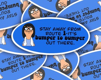 Bob’s Burgers inspired TINA  BELCHER Water Resistant  Vinyl Sticker BUMPER