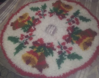 Bells Tree Skirt Finished Latch Hook