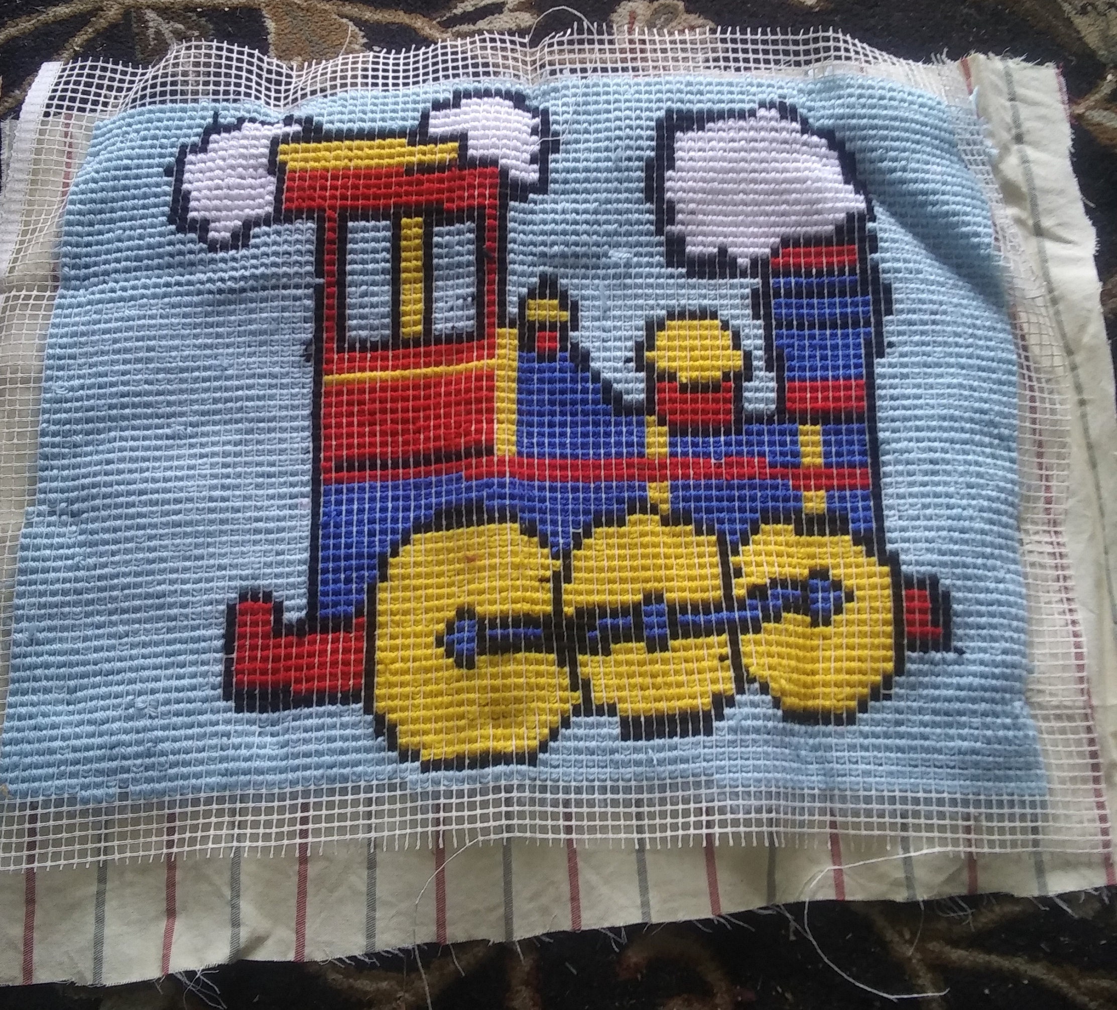 Train Tapestry Latch Hook Rug Carpet Embroidery Etsy