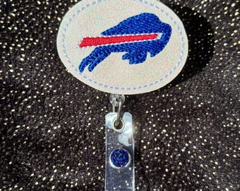 Buffalo-voetbalbadgerol | Leuke New York-badge | NFL-ID-houder | Sportbadge met hart | Verpleegkundige badgehaspel | Voetbalbadge |  Maffia: