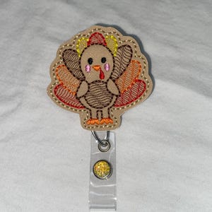 Fall Badge Reel | Turkey Retractable ID Holder | Cute Badge Holder | Thanksgiving Work Accessory | Nurse Badge Reel | Office Gift | Autumn