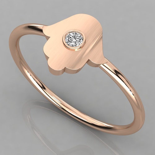 Natural Round Diamond Stylish shops Ring, Antique Ring, Minimalist Glossy Stylish Statement Ring, 14CT Real Gold Ring