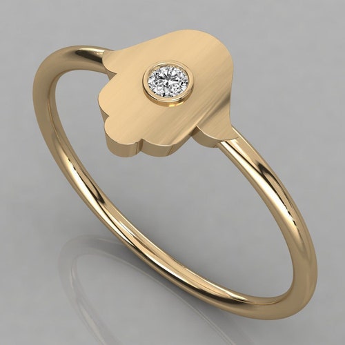 Natural Round Diamond Stylish shops Ring, Antique Ring, Minimalist Glossy Stylish Statement Ring, 14CT Real Gold Ring