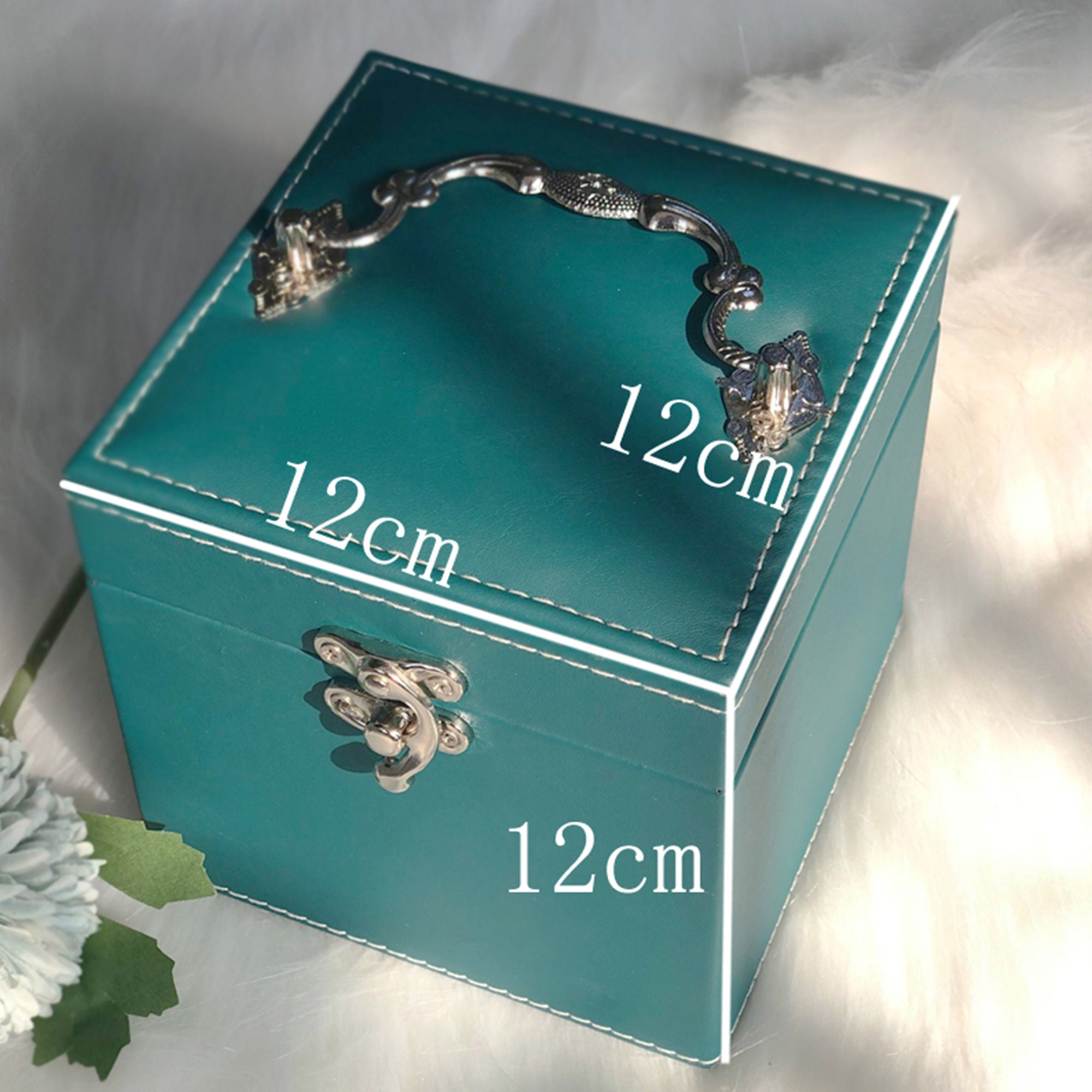 Dark Green Jewelry Box Pu Leather Jewelry Storage Box Retro Etsy