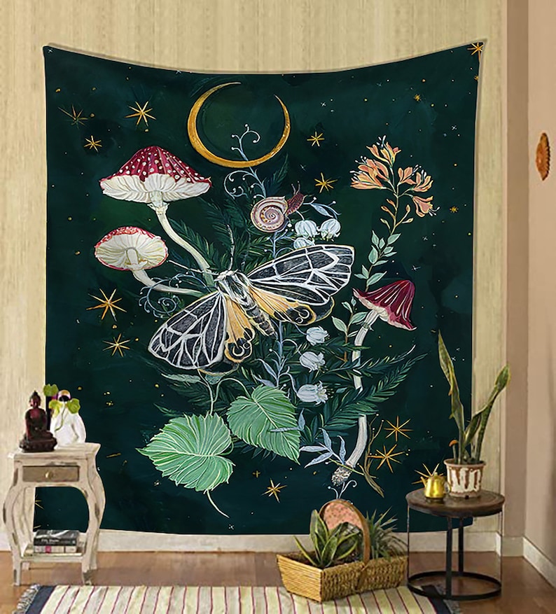 Magic Mushrooms Wall Art Tapestry Beautiful Wall Hanging Cloth Etsy