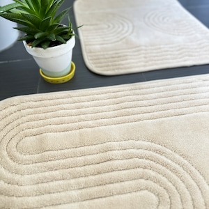 Non Slip Cotton Bath Mat Set Of 2, Soft & Absorbent Bathroom Rugs