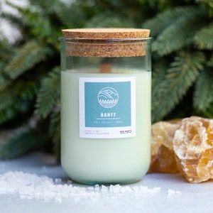 Banff Candle (Fir + Sea Salt + Amber) | Coconut Soy Wax | Recycled Glass Jar | Eco-Friendly | Travel-Inspired | National Park | Canada