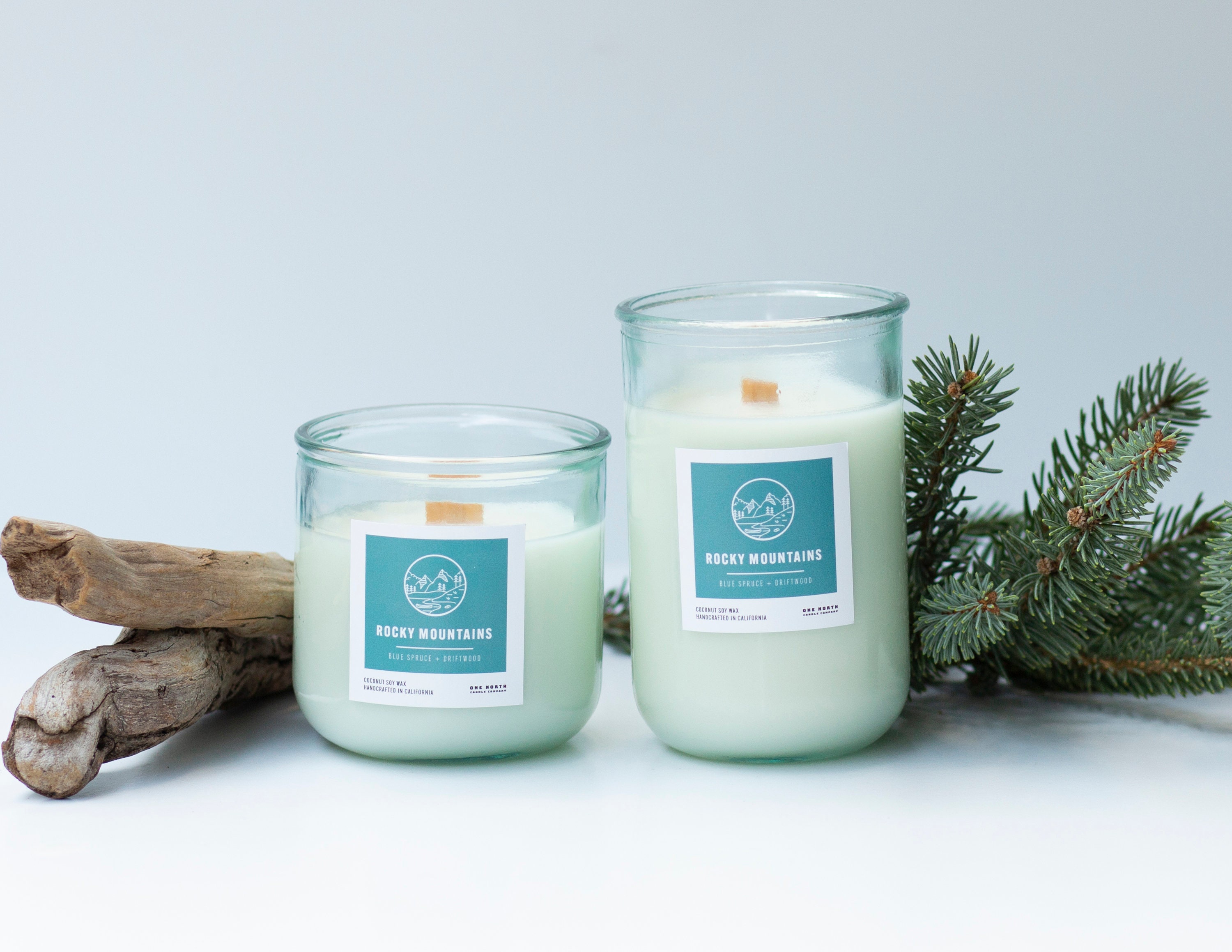 Rocky Mountains Candle blue Spruce Driftwood Coconut Soy Etsy UK