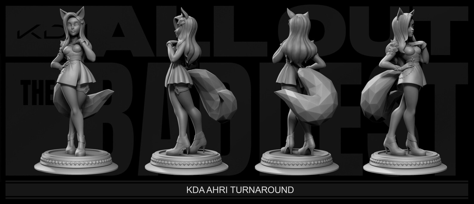 K/DA Ahri Statue League of Legends Inspired Fan Art Hand | Etsy