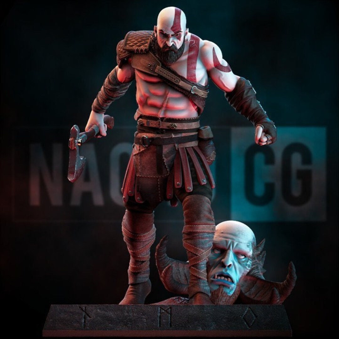 Kratos God of War Custom Figure High Quality Print Hand Etsy