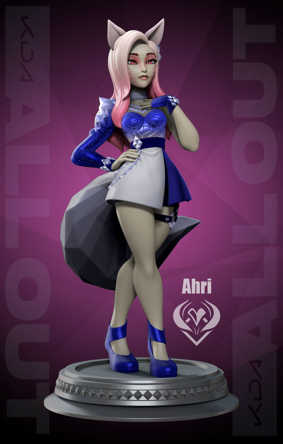 K/DA Ahri Statue League of Legends Inspired Fan Art Hand | Etsy