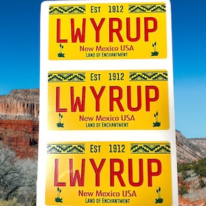 Mini Better Call Saul LWYRUP (Lawyer Up) License Plate Sticker  (pack of 3) bike Sticker, Motorcycle Sticker, Golf Cart Sticker