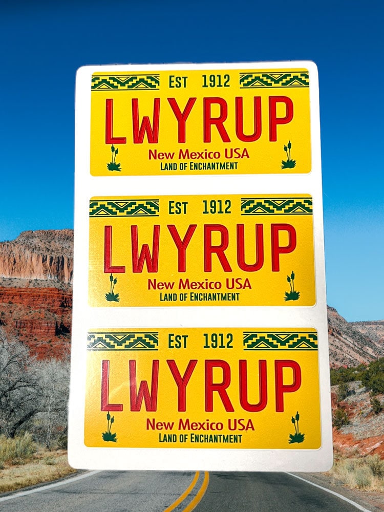 Mini Better Call Saul LWYRUP (Lawyer Up) License Plate Sticker  (pack of 3) bike Sticker, Motorcycle Sticker, Golf Cart Sticker