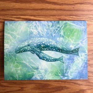 Mama And Baby Whale Card