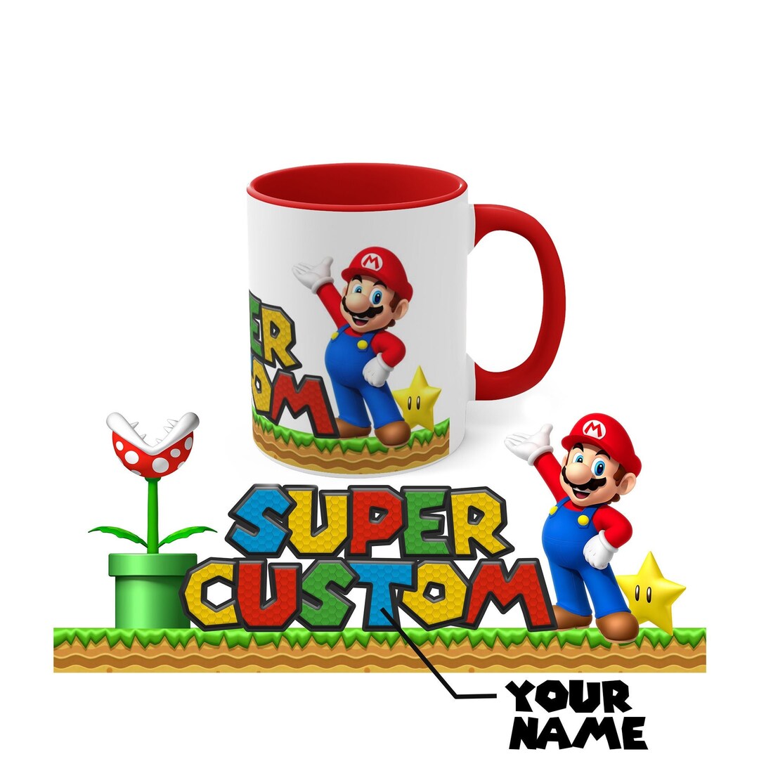 Personalized Super Mario Bros Mug, Custom Super Mario Cup, Super Mario
