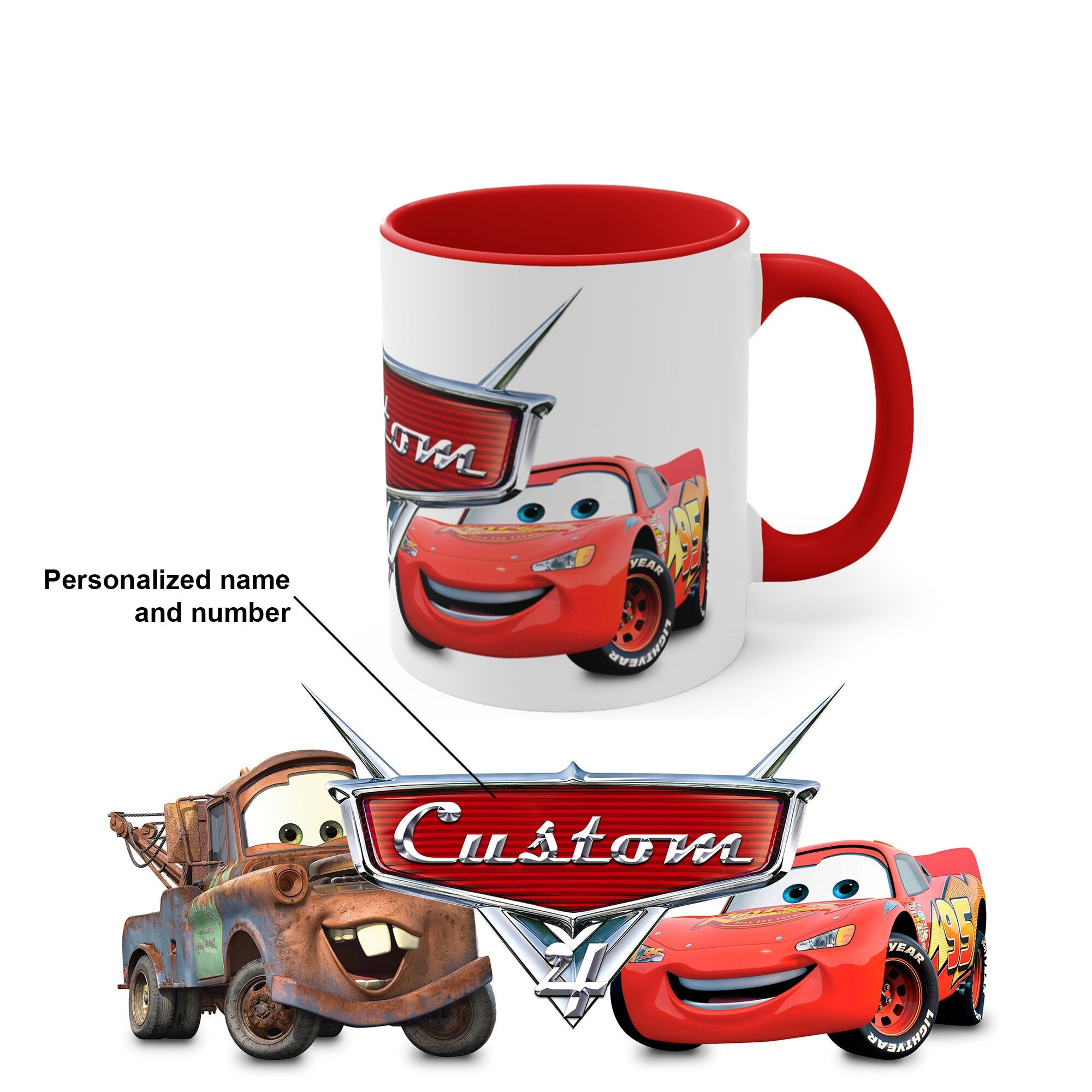 Personalized Rayo McQueen mug, Custom name Disney Cars Mug, Gift Mugs,  Custom Name Mug, Christmas Gift for Rayo McQueen fan