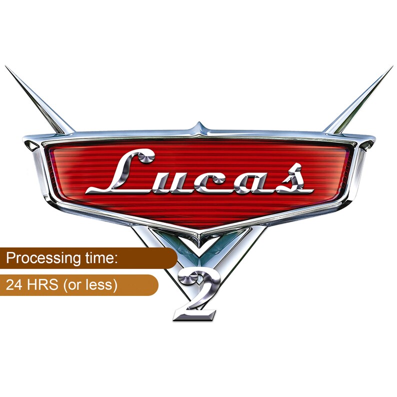 Personalized Disney Cars Logo With Name and Age Disney Cars Etsy