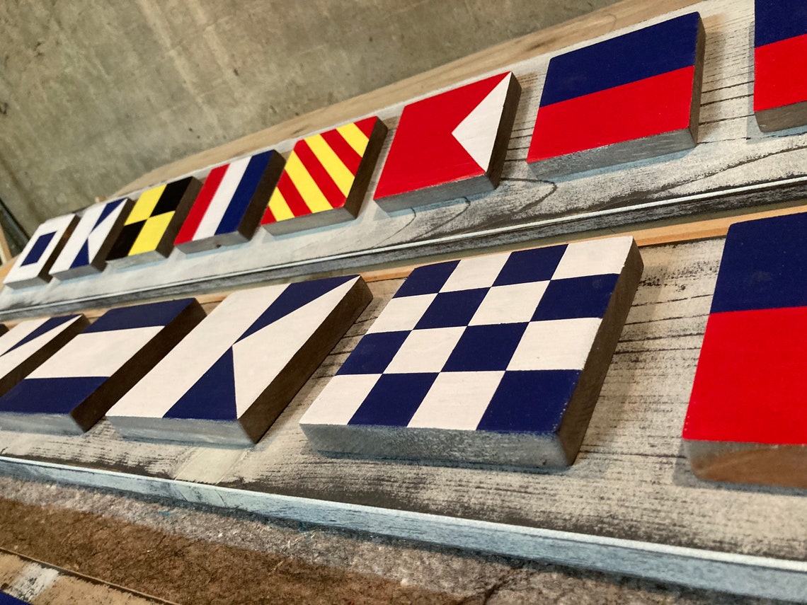 Nautical Flag Sign Personalize Navy Signal Flag Marine Signal Etsy