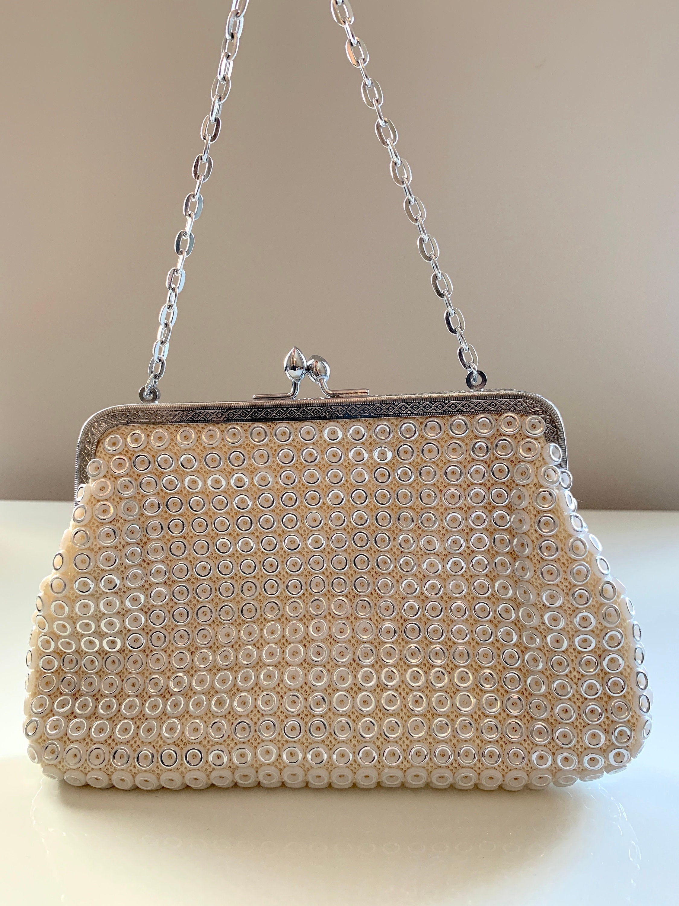Designer silver top evening bags