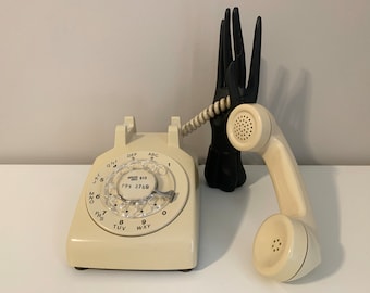 Vintage Dial Phone, Working Rotary Dial Cream Tone Telephone, Retro Northern Telecom, 1970s, Vintage Office Desk Table, Holiday Gift