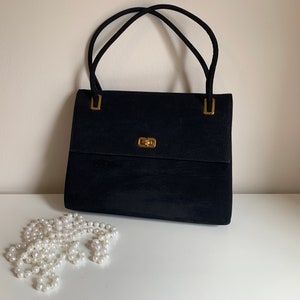 Black Velvet Purse, Vintage Mayer New York Design Top Handle Handbag, Evening Gala, Wedding Bridal Formal Party Shoulder Bag, Gift for Her