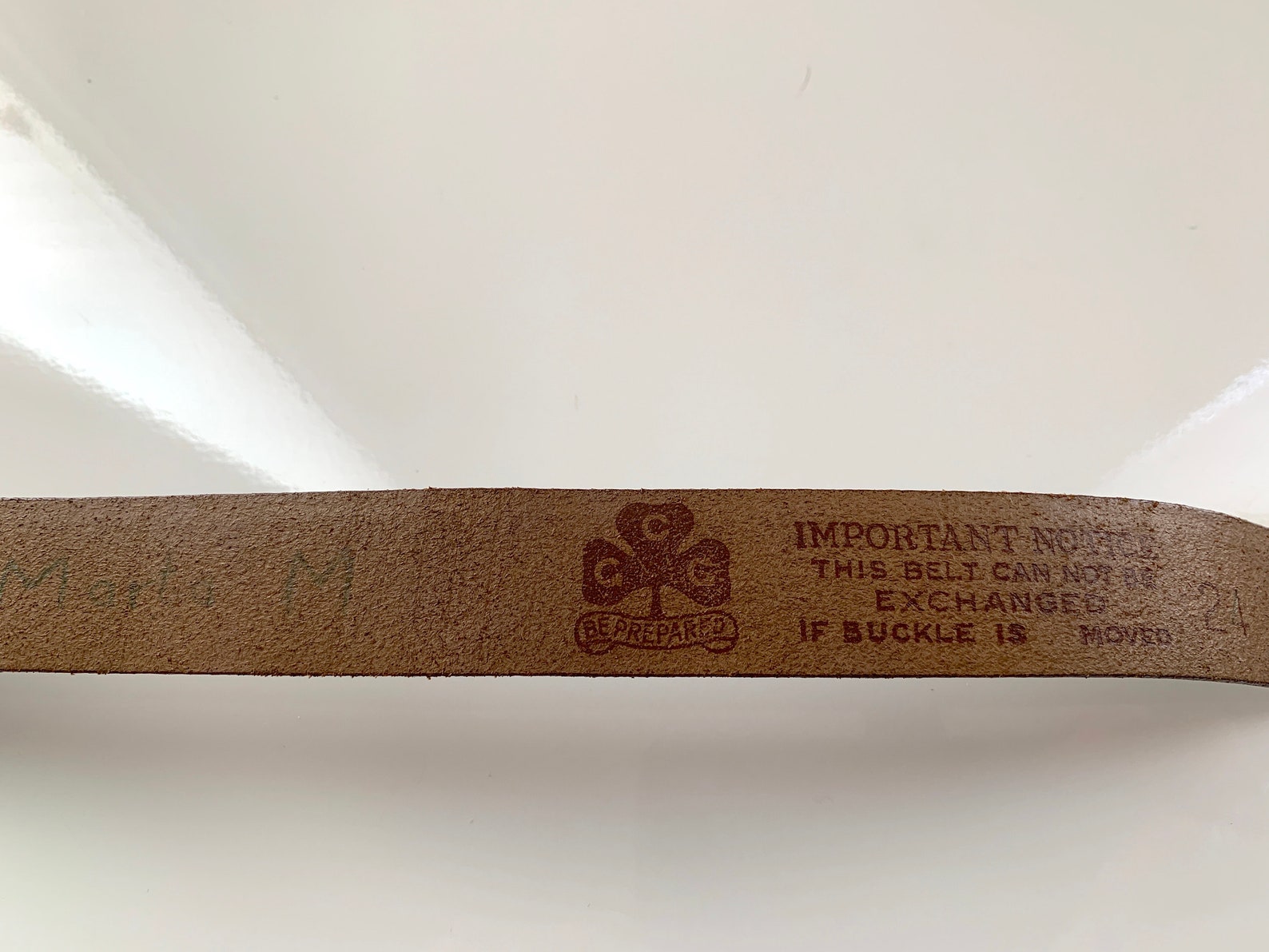 Girl Guide Belt, Vintage Brownie Leather Purse Buckle Belt Clip, 1960s