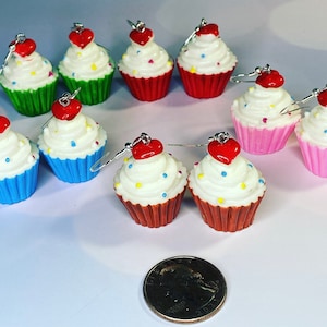 Cupcake earrings,treat earrings,statement earrings,food earrings,dessert earrings