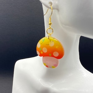 Mushroom dangle drop earrings