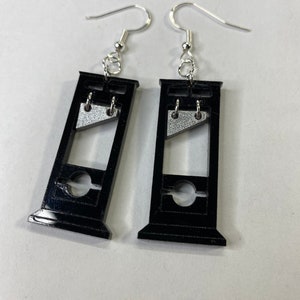 Guillotine Earrings/Novelty earrings/Statement earrings/acrylic earrings/Horror earrings