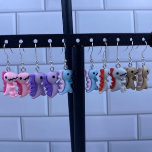 Dinosaur earrings/Dino earrings/T Rex earrings/colorful Dino earrings/colorful T. rex earrings/ Jurassic earrings/prehistoric earrings