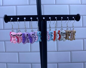 Dinosaur earrings/Dino earrings/T Rex earrings/colorful Dino earrings/colorful T. rex earrings/ Jurassic earrings/prehistoric earrings