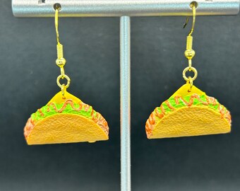Taco dangle earrings, foodie earrings, fast food earrings