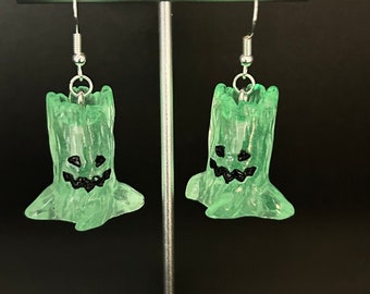 Glow in the dark spooky tree dangle earrings,Halloween earrings,tree earrings,glow in the dark earrings