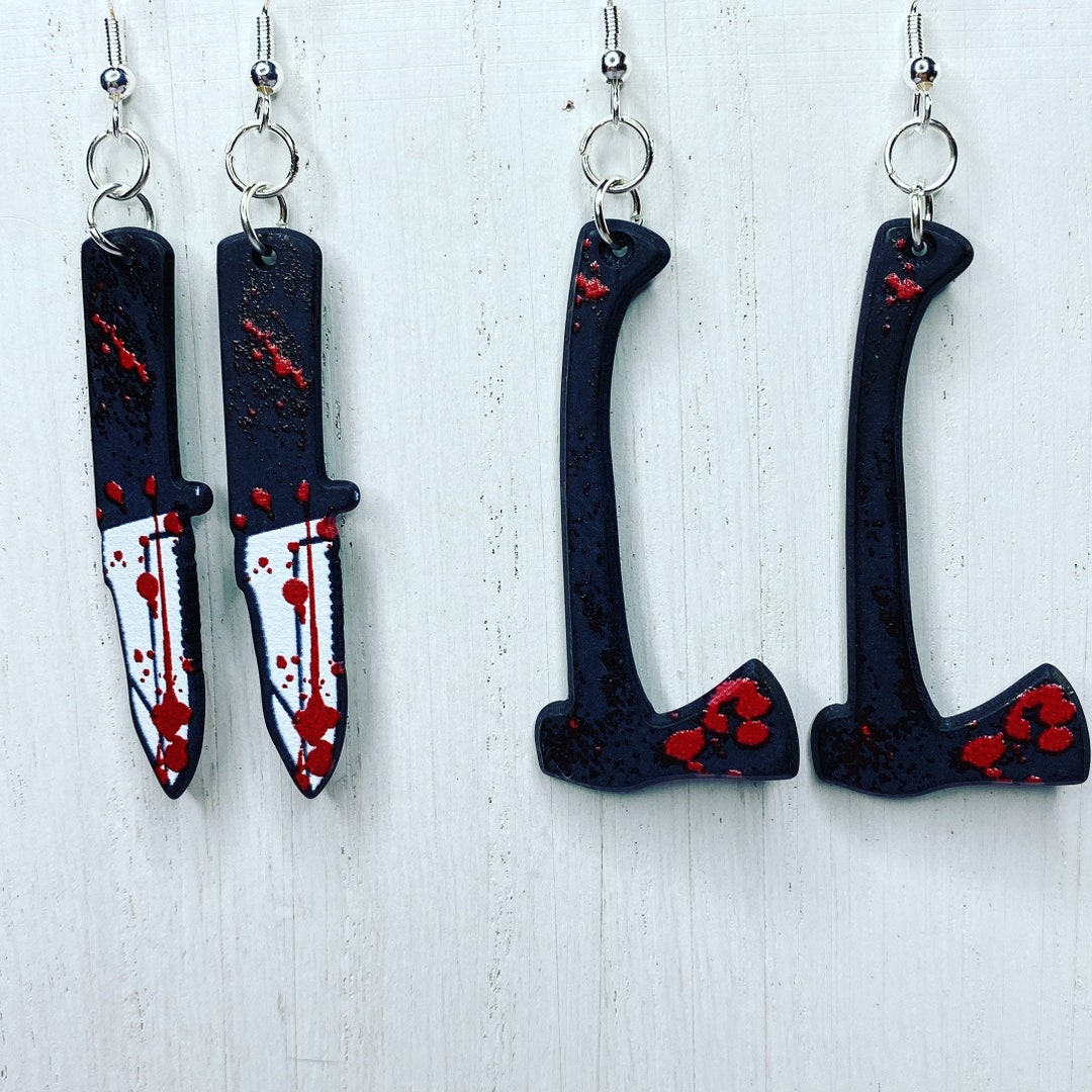 Bloody Knife Earrings,horror Earrings,crime Earrings,halloween Earrings ...