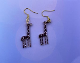 giraffe earrings/animal earrings/giraffe jewelry/zoo earrings