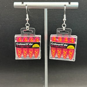 Highlighter earrings, Teacher earrings, school earrings, pack of highlighter earrings