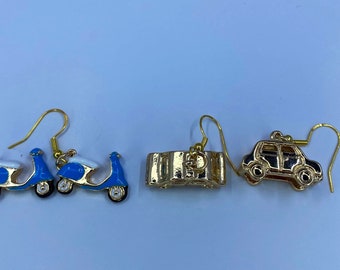 Scooter earrings/car earrings/bike earrings/automobile earrings/ moped earrings