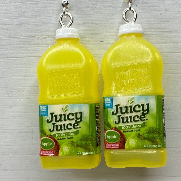 Mini brand series 4 juice earrings, Mini drink earrings,Juicy Juice Earrings