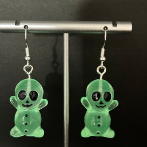 Glow in the dark ghost dangle earrings,Halloween earrings,horror earrings,ghost earrings