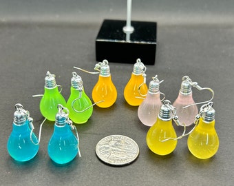 Light bulb earrings, Colored light bulb earrings,dangle earrings