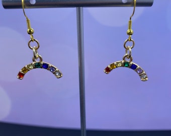 Rainbow earrings/rainbow charm bracelet/rainbow jewelry/rainbow jewelry sets/pride jewelry/gifts for them