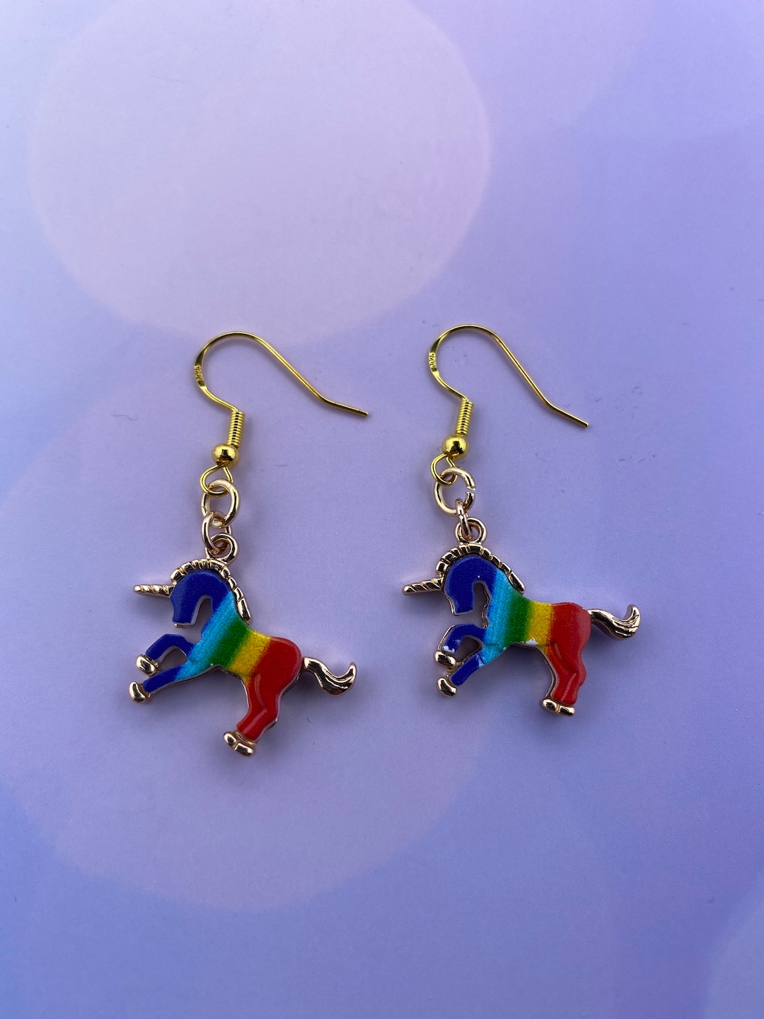 Rainbow Unicorn Earrings/pride Unicorn Earrings/unicorn Jewelry/ Pride ...