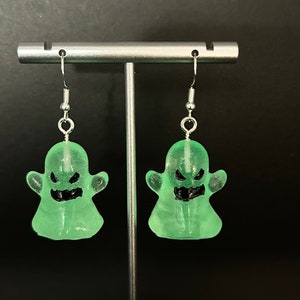 Glow in the dark ghost dangle earrings,scary ghost earrings,Halloween earrings, horror earrings